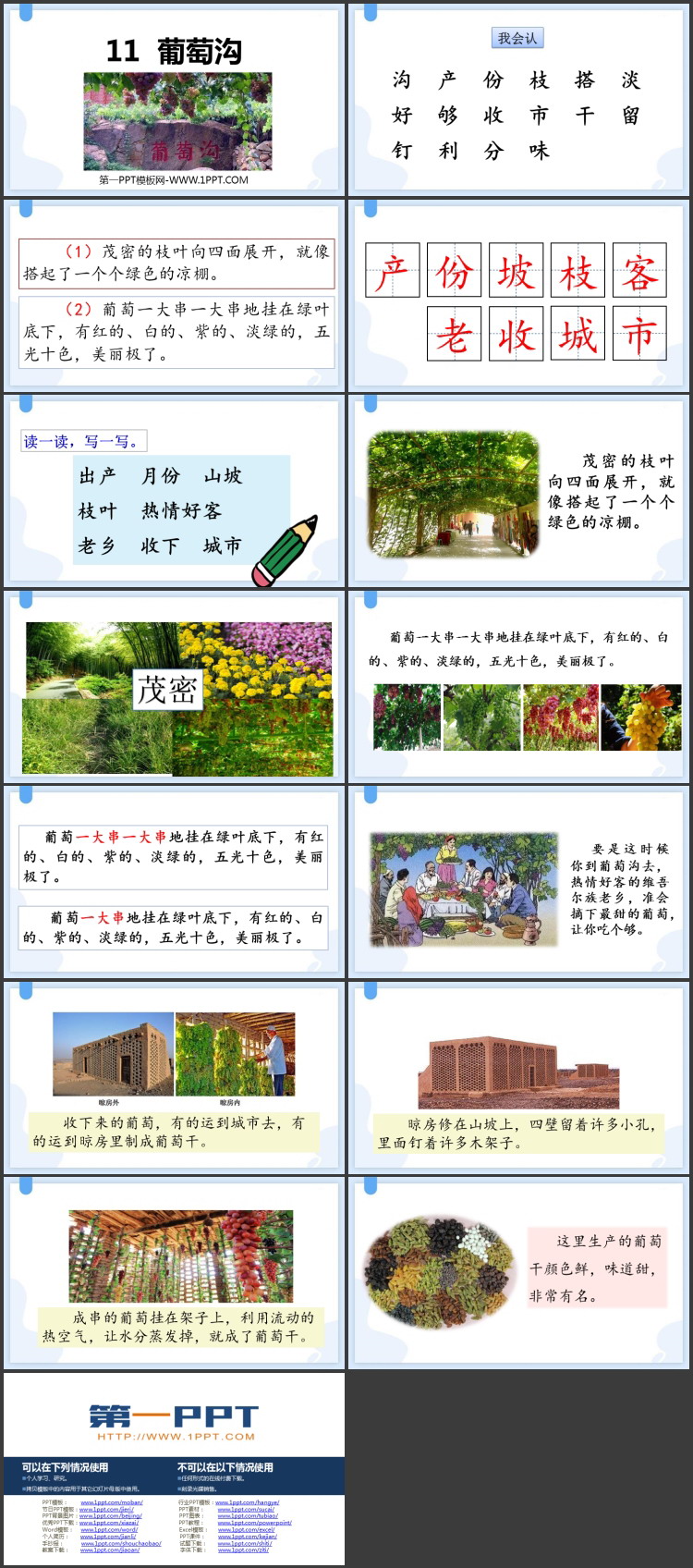 图片[2]-《葡萄沟》PPT精品免费课件-第一PPT