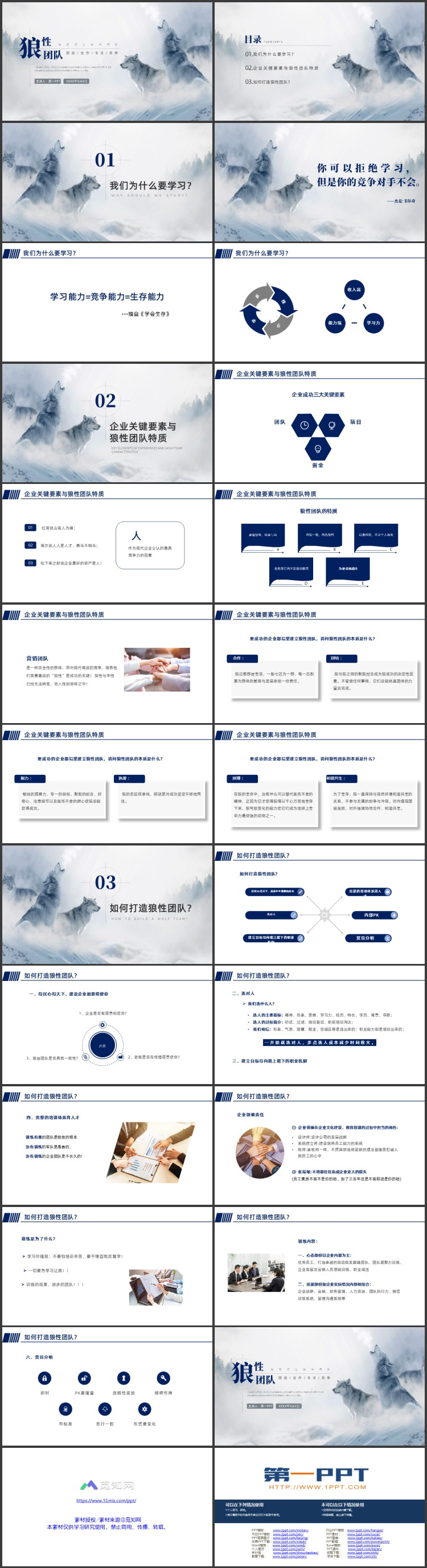 图片[2]-狼群背景如何打造狼性团队PPT模板下载-第一PPT