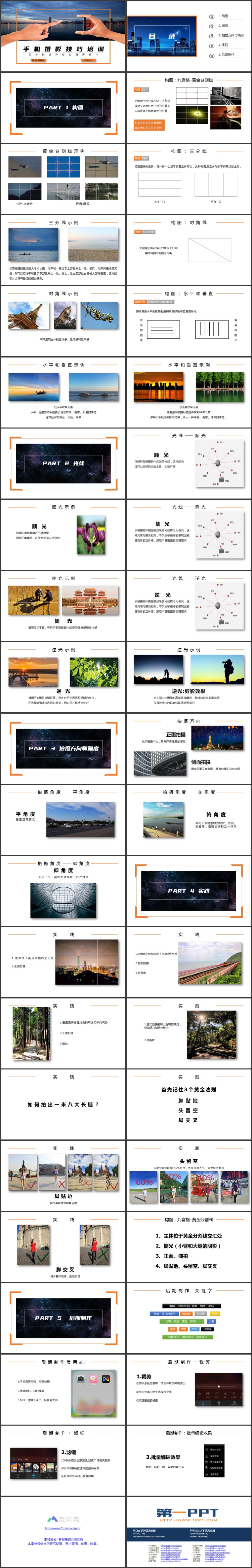 图片[2]-城市背景手机摄影技巧培训PPT模板-第一PPT