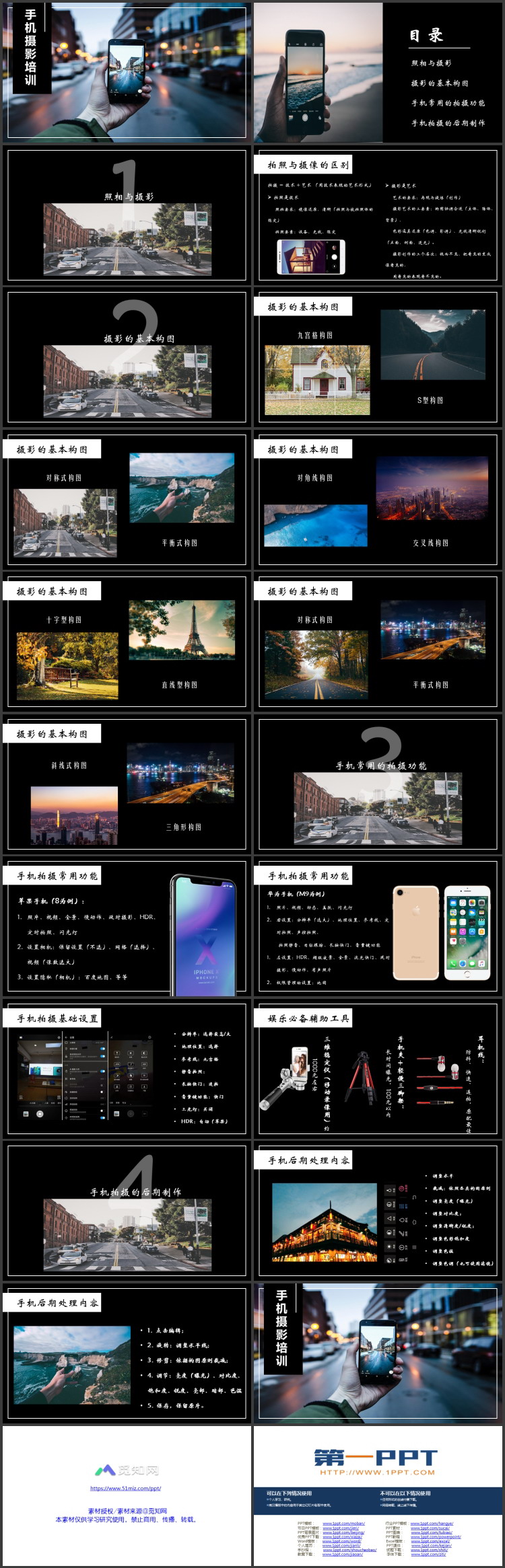 图片[2]-城市街道背景手机摄影培训PPT模板-第一PPT