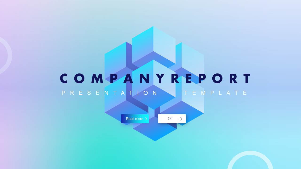 图片[1]-蓝紫渐变立体方块背景的欧美商务汇报PPT模板-第一PPT