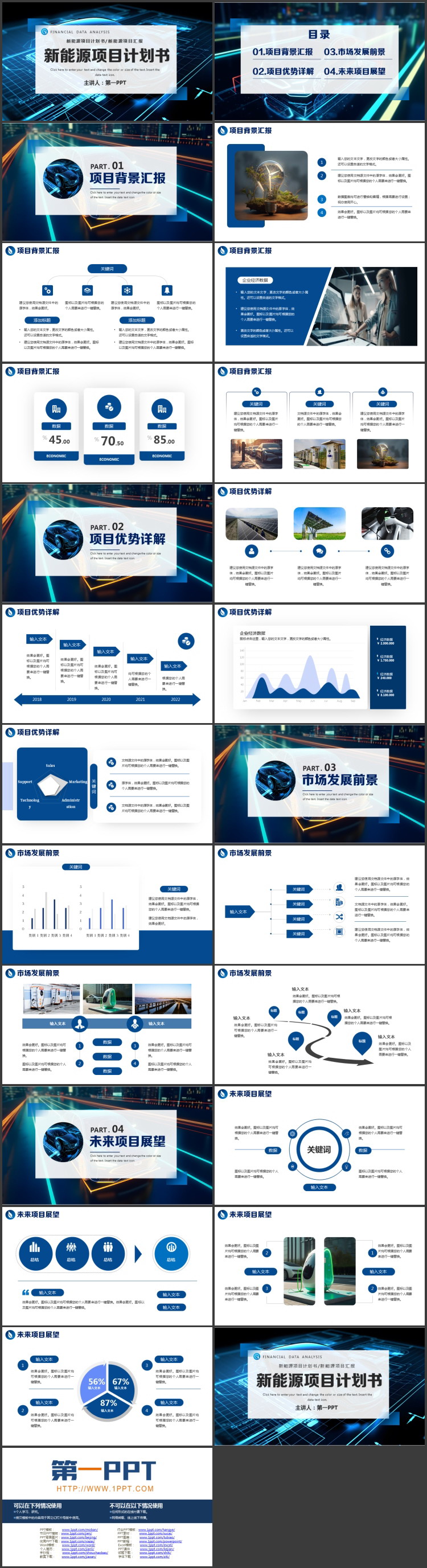 图片[2]-蓝色科技风新能源项目计划书PPT模板-第一PPT