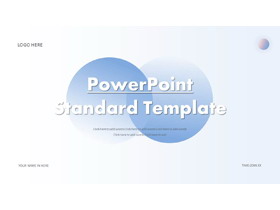 蓝色渐变圆点背景的欧美商务汇报PPT模板-第一PPT