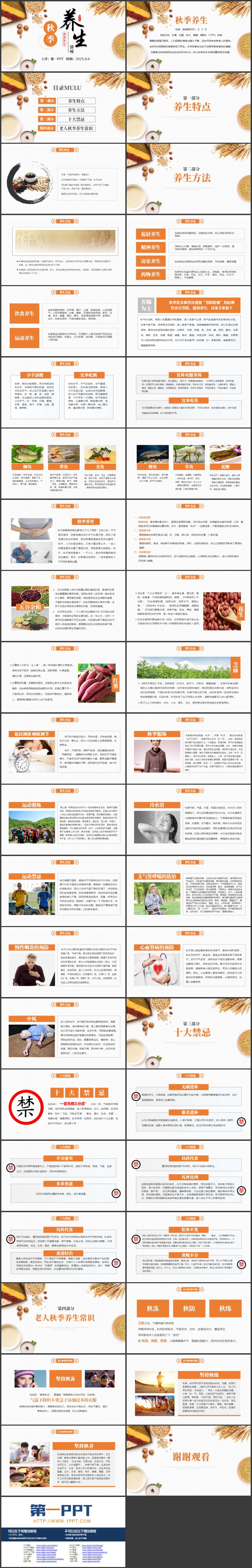 图片[2]-五谷杂粮背景的秋季养生健康讲座PPT模板-第一PPT