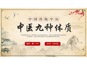 古典中国风背景的“中医九种体质”中医文化宣传PPT模板-第一PPT