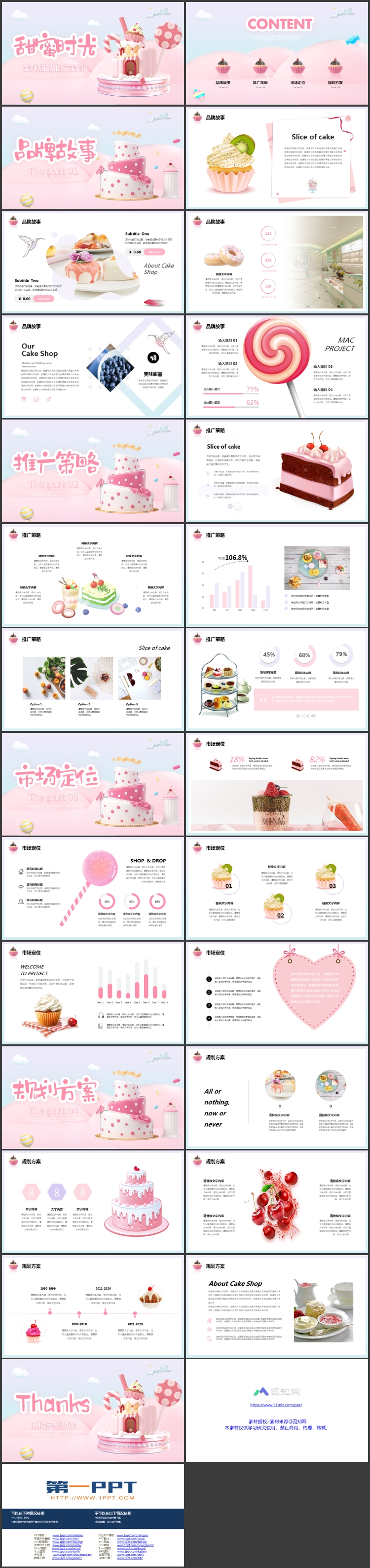 图片[2]-粉色甜品糖果背景的“甜蜜时光”美味甜品推广策划PPT模板-第一PPT