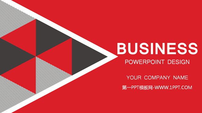 图片[1]-红色扁平大气商务PPT模板-第一PPT