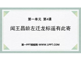 《闻王昌龄左迁龙标遥有此寄》古代诗歌四首PPT优秀课件-第一PPT