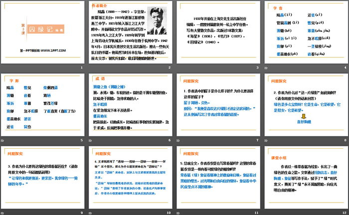 图片[2]-《囚绿记》PPT教学课件-第一PPT