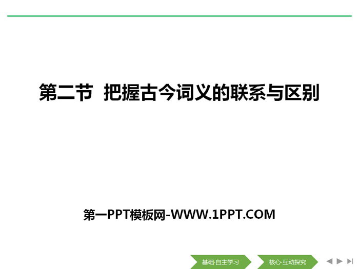 图片[1]-《把握古今词义的联系与区别》词语积累与词语解释PPT-第一PPT