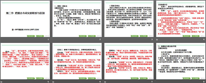 图片[2]-《把握古今词义的联系与区别》词语积累与词语解释PPT-第一PPT
