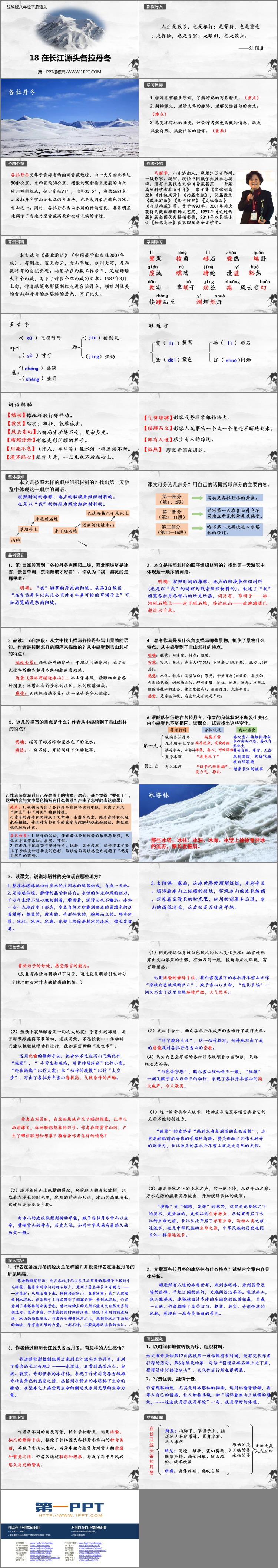 图片[2]-《在长江源头各拉丹冬》PPT精品教学课件-第一PPT