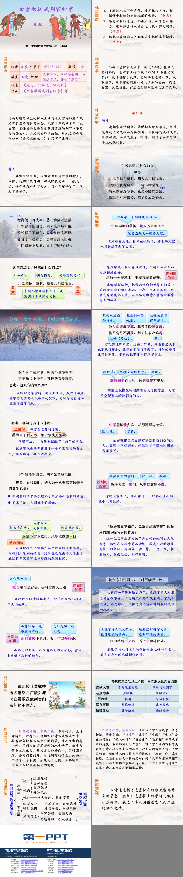 图片[2]-《白雪歌送武判官归京》PPT免费课件下载-第一PPT