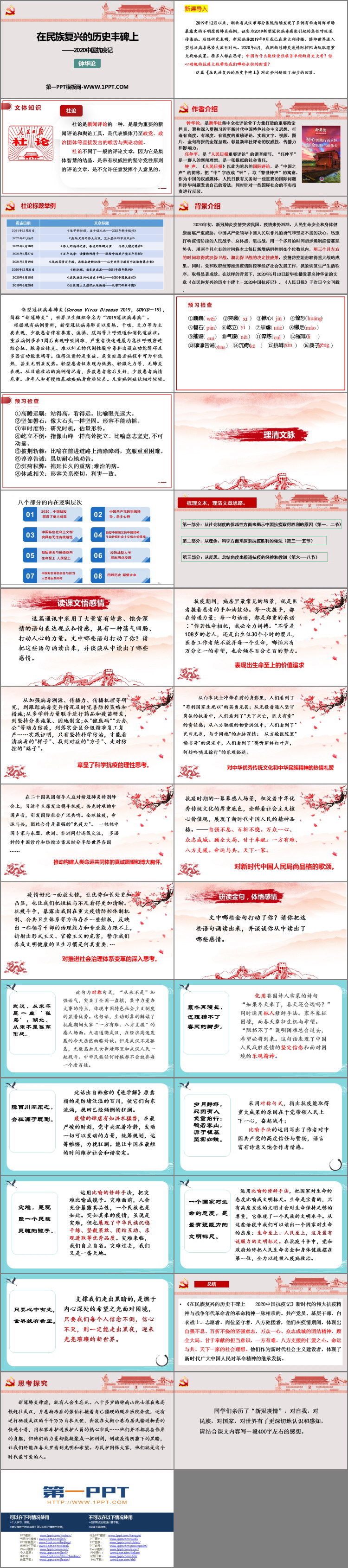 图片[2]-《在民族复兴的历史丰碑上——2020中国抗疫记》PPT教学课件-第一PPT