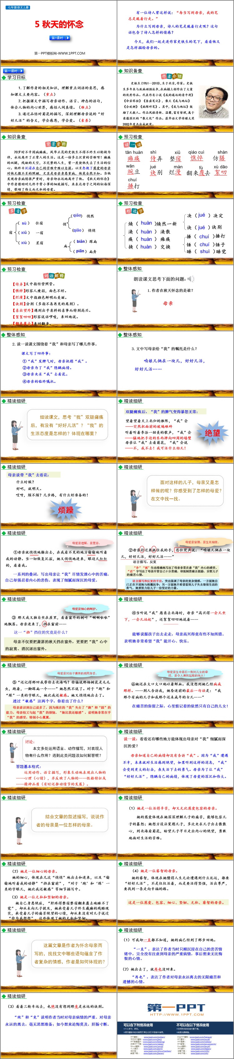 图片[2]-《秋天的怀念》PPT课件下载(第1课时)-第一PPT