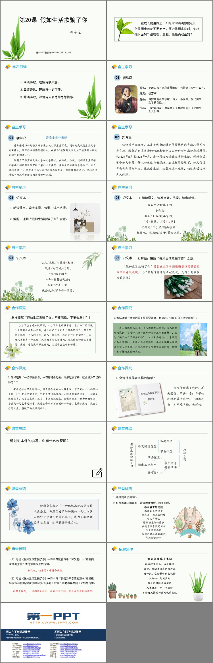 图片[2]-《假如生活欺骗了你》PPT精品课件下载-第一PPT