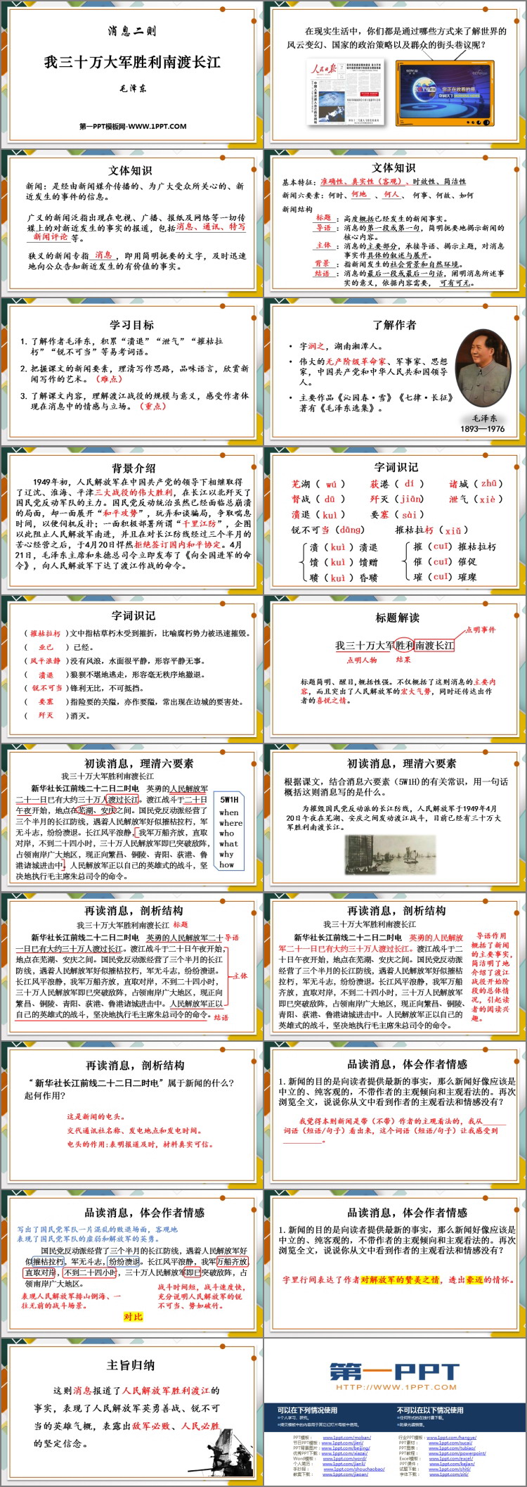 图片[2]-《我三十万大军胜利南渡长江》PPT优质课件-第一PPT