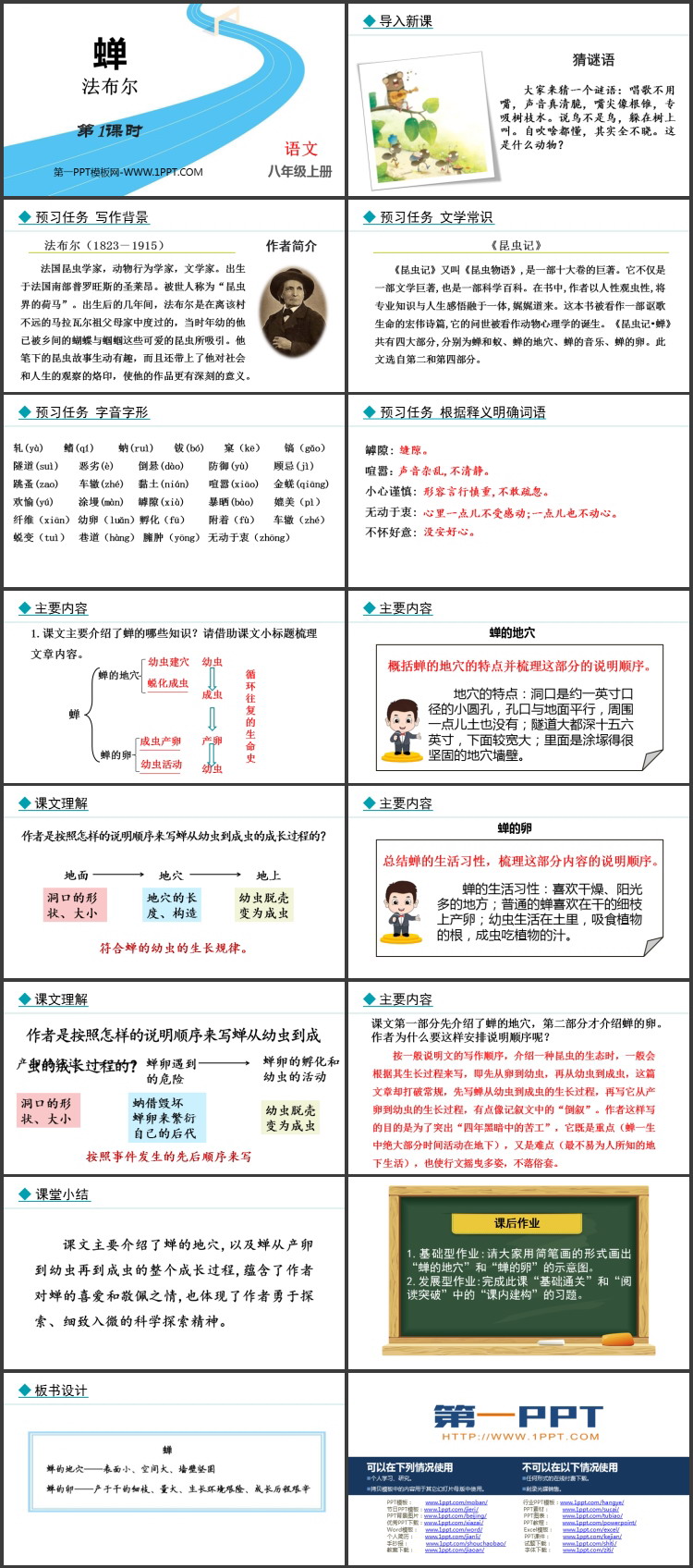 图片[2]-《蝉》PPT免费下载(第1课时)-第一PPT