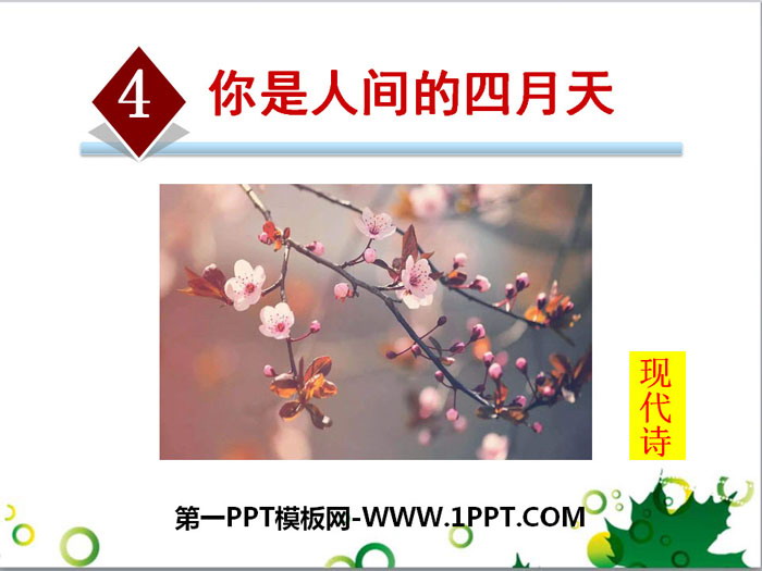 图片[1]-《你是人间的四月天》PPT课件-第一PPT