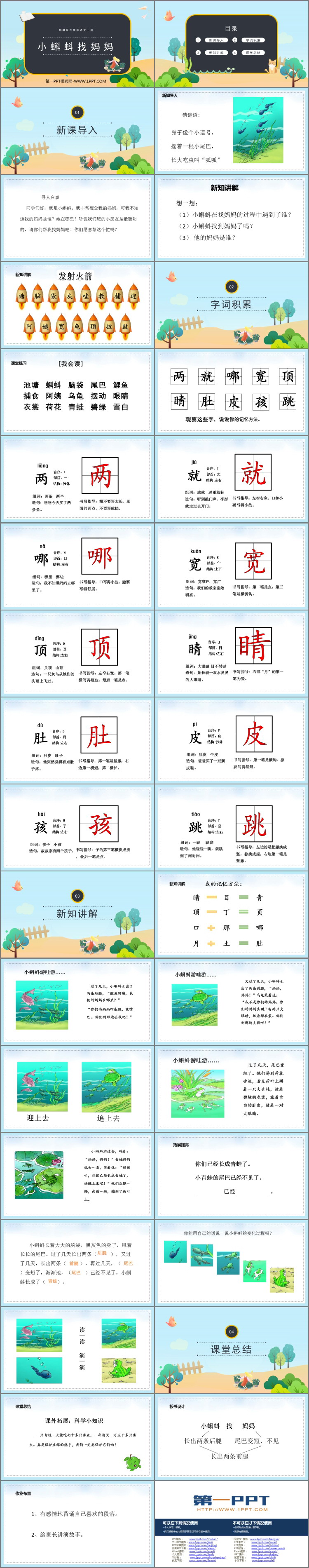 图片[2]-《小蝌蚪找妈妈》PPT课文课件下载-第一PPT