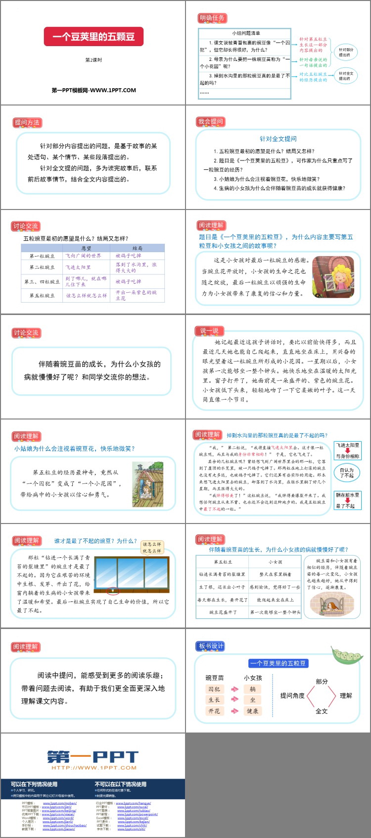 图片[2]-《一个豆荚里的五粒豆》PPT课件下载(第2课时)-第一PPT