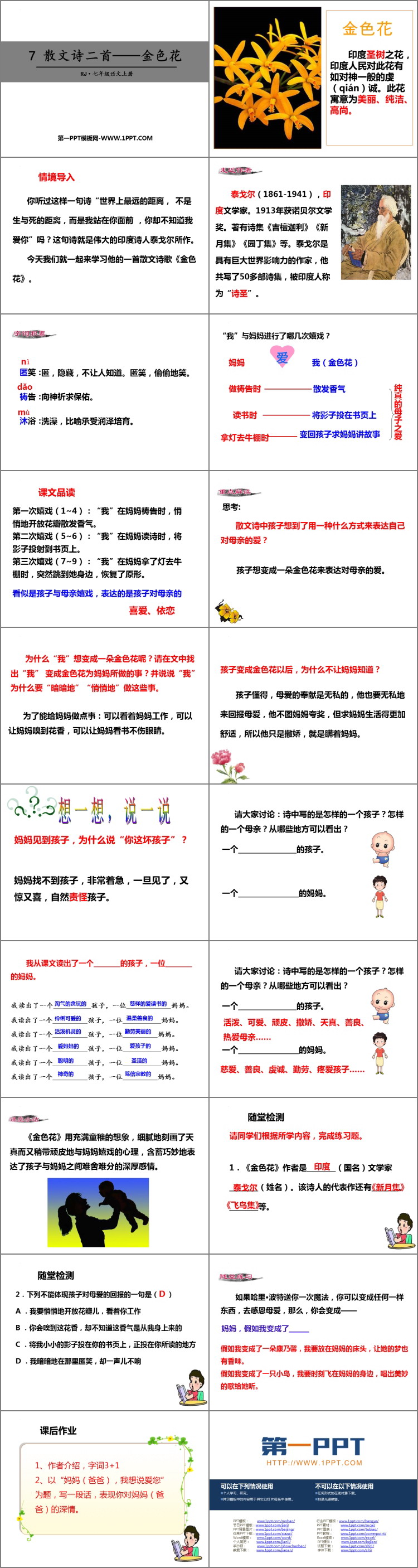 图片[2]-《金色花》散文诗二首PPT教学课件-第一PPT