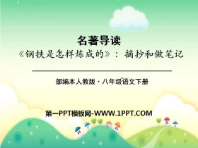 《钢铁是怎样炼成的》摘抄和做笔记PPT-第一PPT