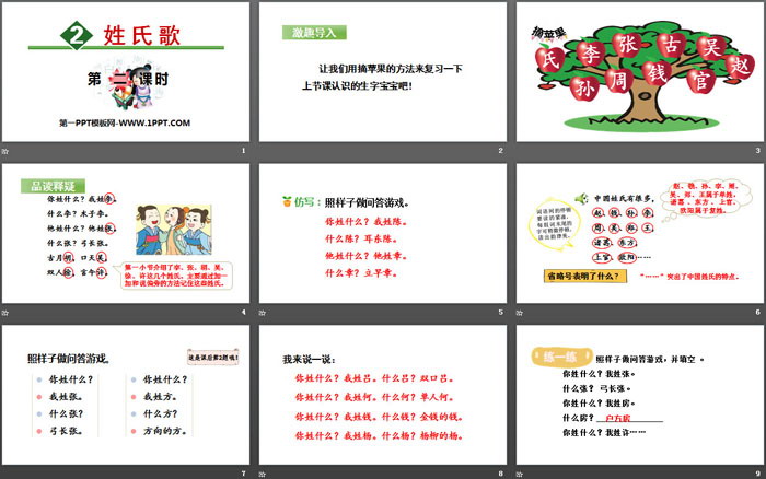 图片[2]-识字《姓氏歌》PPT(第二课时)-第一PPT