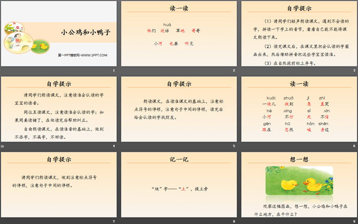 图片[2]-《小公鸡和小鸭子》PPT教学课件-第一PPT