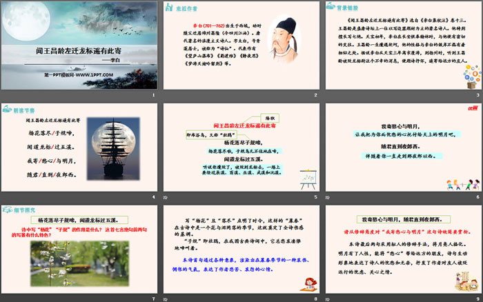图片[2]-《闻王昌龄左迁龙标遥有此寄》古代诗歌四首PPT-第一PPT