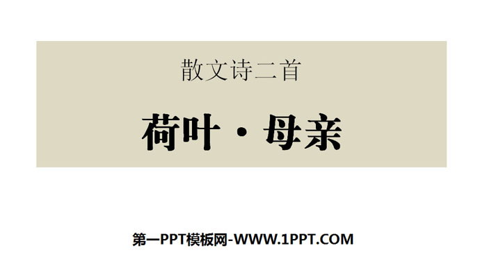 图片[1]-《荷叶·母亲》散文诗二首PPT课件-第一PPT