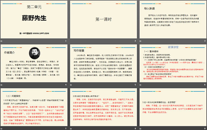 图片[2]-《藤野先生》PPT免费下载-第一PPT