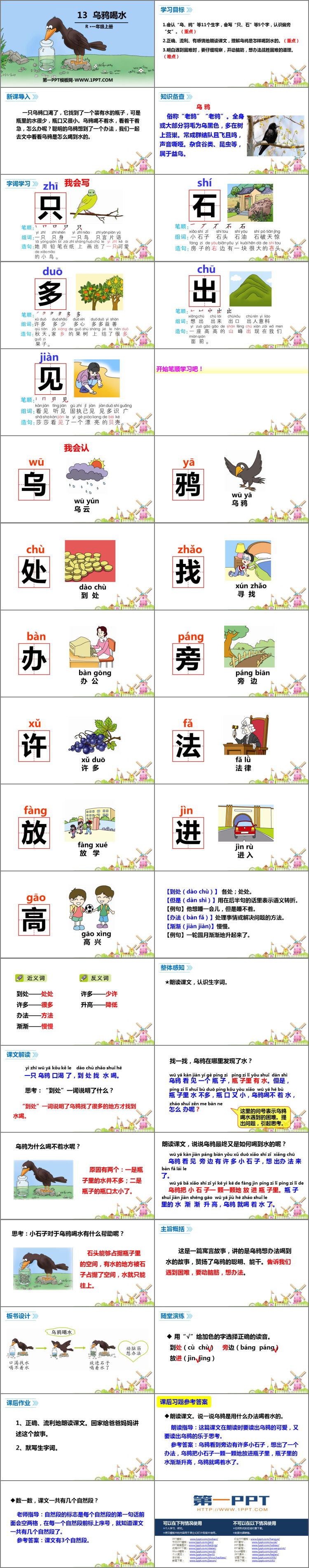 图片[2]-《乌鸦喝水》PPT教学课件-第一PPT