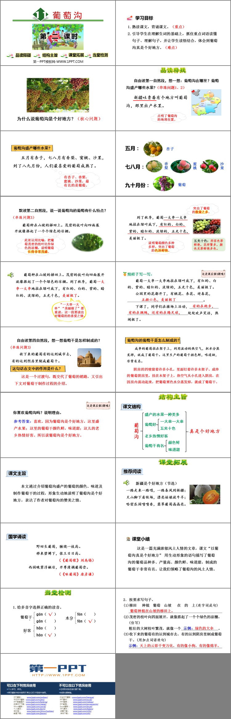 图片[2]-《葡萄沟》PPT课件(第2课时)-第一PPT