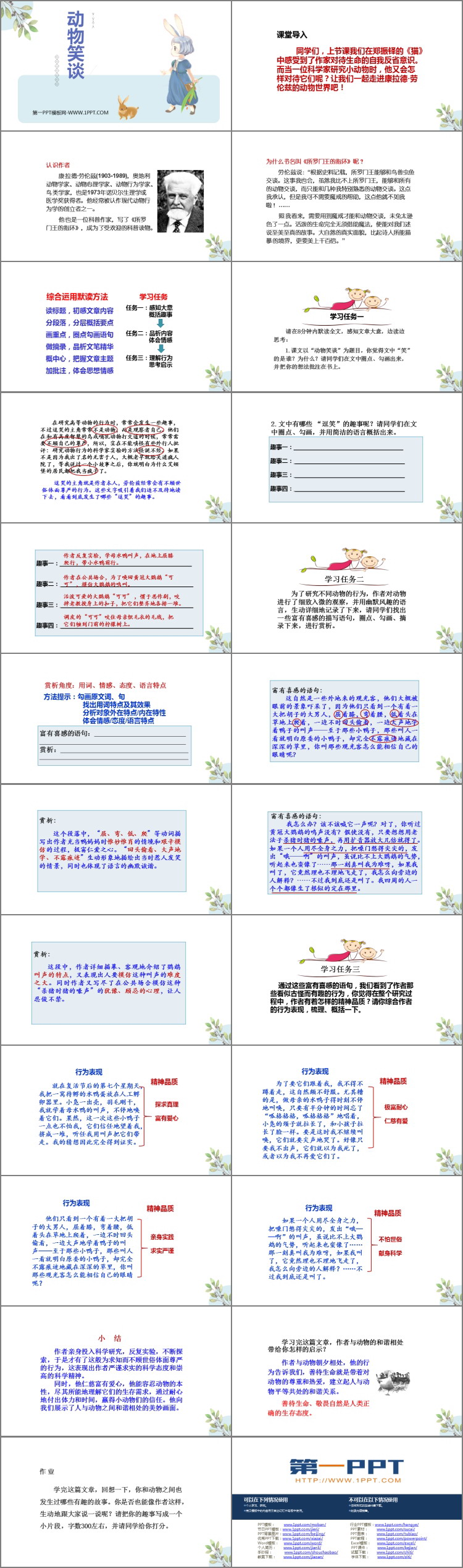 图片[2]-《动物笑谈》PPT免费下载-第一PPT