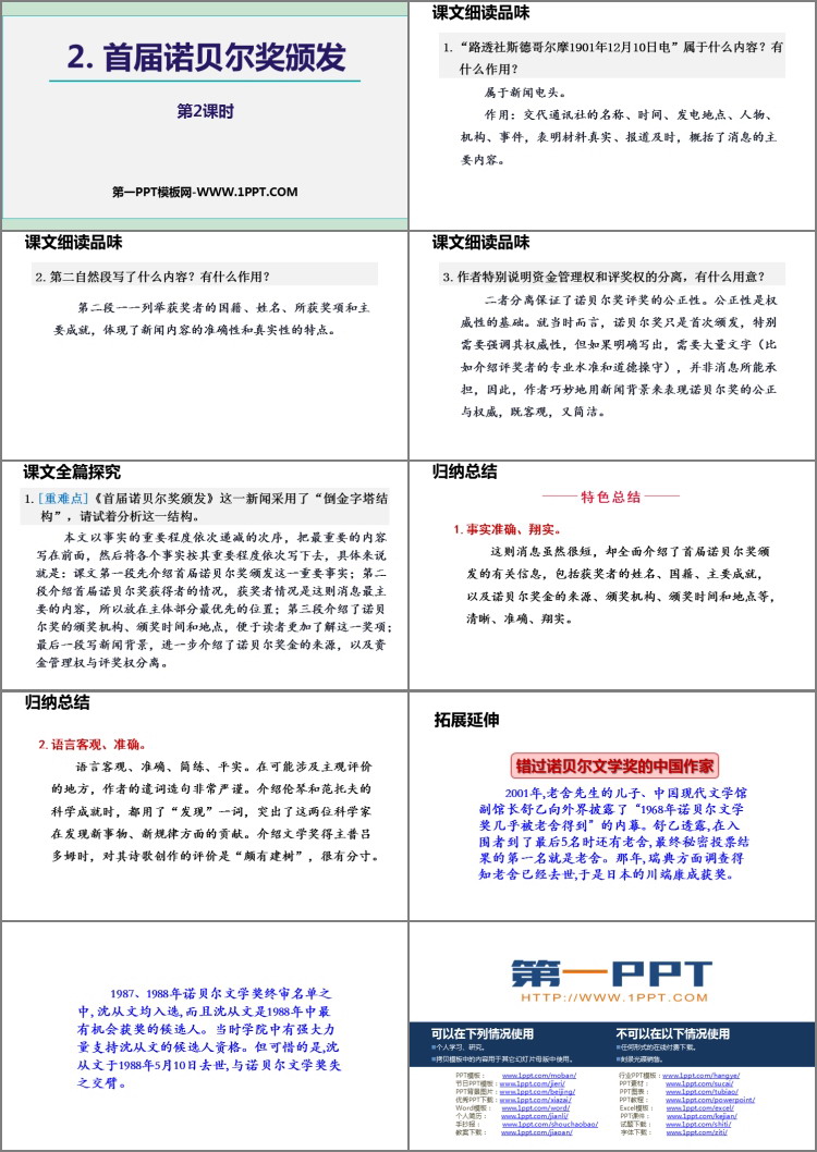 图片[2]-《首届诺贝尔奖颁发》PPT课件(第2课时)-第一PPT