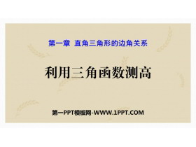 《利用三角函数测高》直角三角形的边角关系PPT免费下载-第一PPT