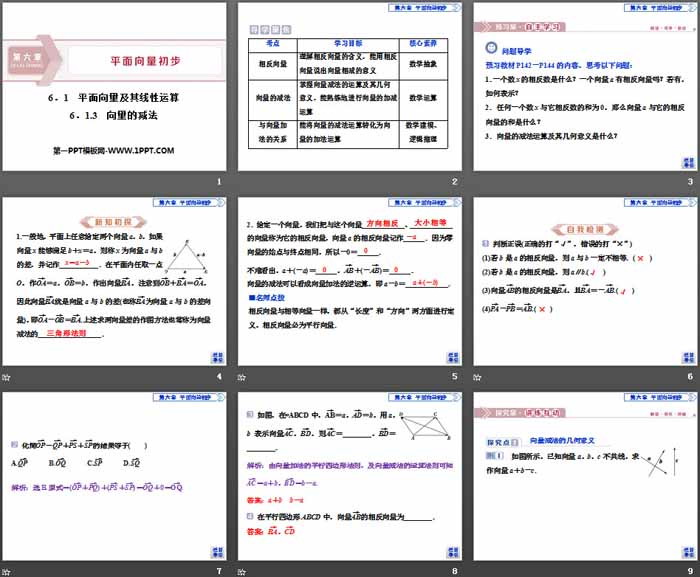 图片[2]-《平面向量及其线性运算》平面向量初步PPT课件(向量的减法)-第一PPT