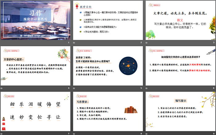 图片[2]-《围绕中心意思写》PPT课件下载-第一PPT