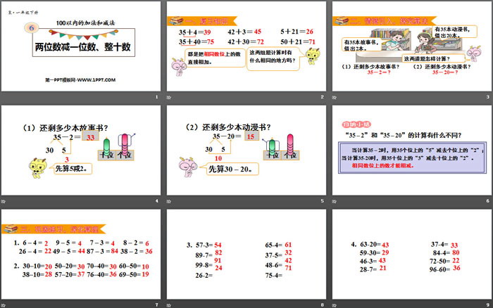 图片[2]-《两位数减一位数、整十数》100以内的加法和减法PPT教学课件-第一PPT