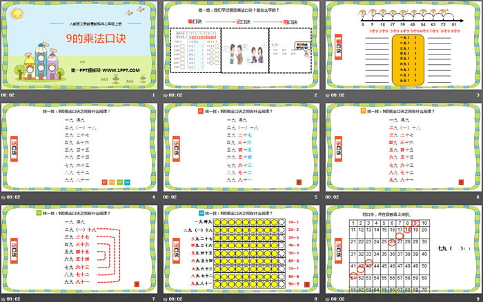 图片[2]-《9的乘法口诀》表内乘法PPT下载-第一PPT