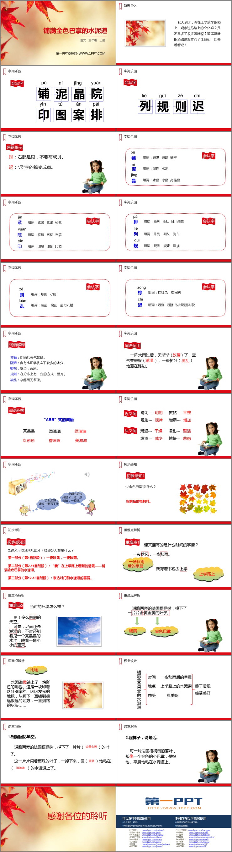 图片[2]-《铺满金色巴掌的水泥道》PPT精品课件-第一PPT