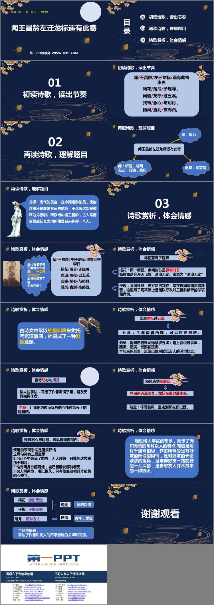 图片[2]-《闻王昌龄左迁龙标遥有此寄》PPT优质课件-第一PPT