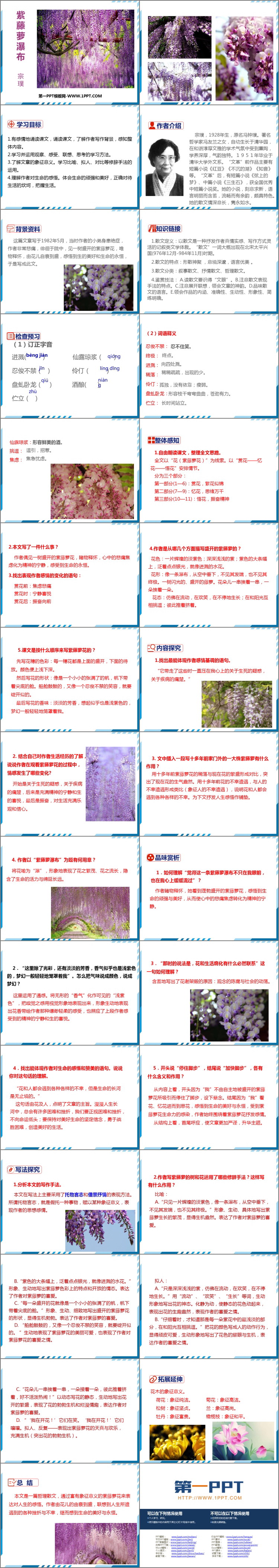 图片[2]-《紫藤萝瀑布》PPT课文课件下载-第一PPT