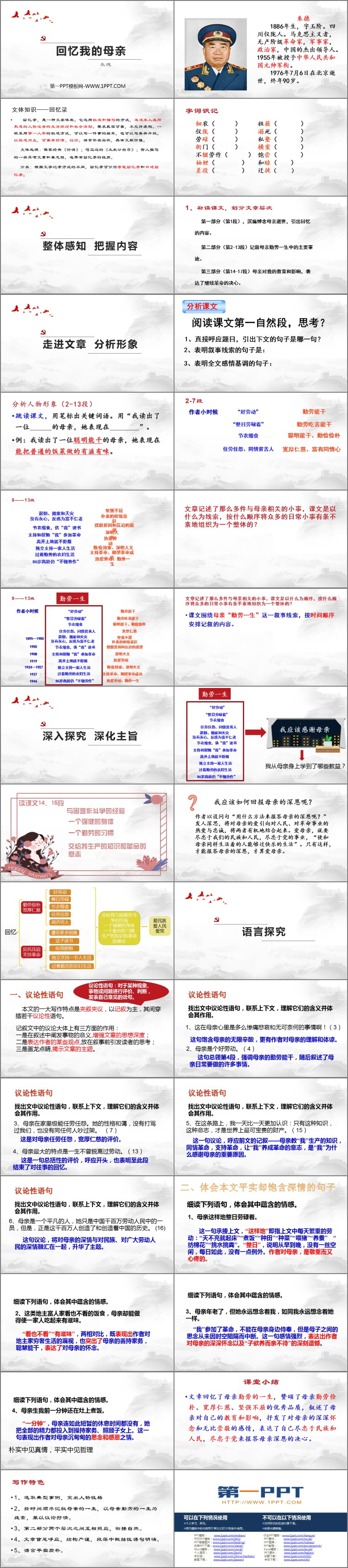 图片[2]-《回忆我的母亲》PPT课文课件-第一PPT