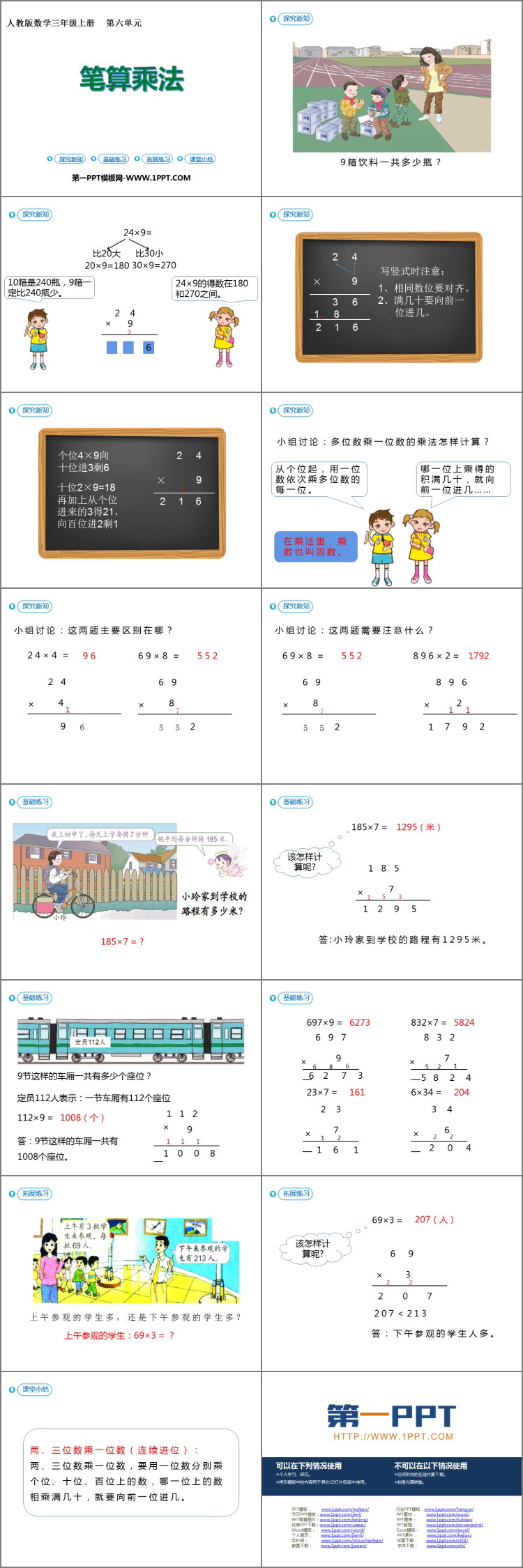 图片[2]-《笔算乘法》多位数乘一位数PPT教学课件-第一PPT