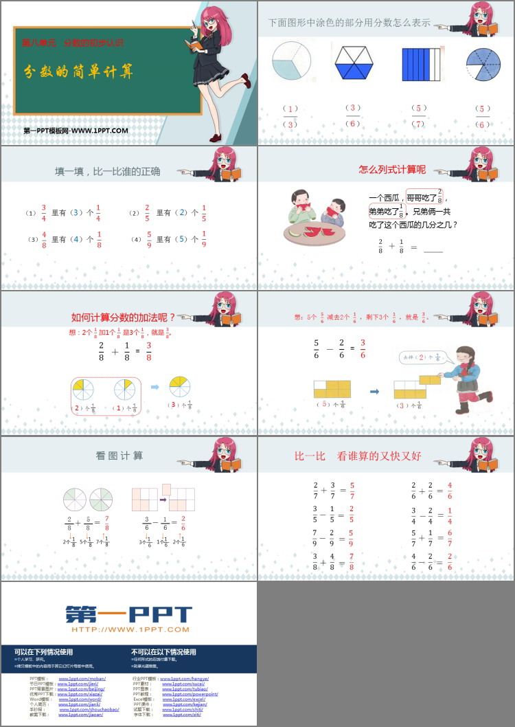 图片[2]-《分数的简单计算》分数的初步认识PPT精品课件-第一PPT