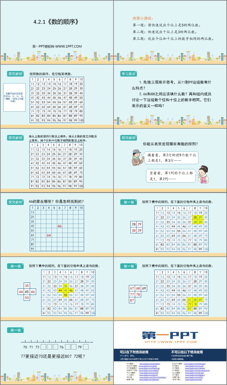 图片[2]-《数的顺序》100以内数的认识PPT免费下载-第一PPT