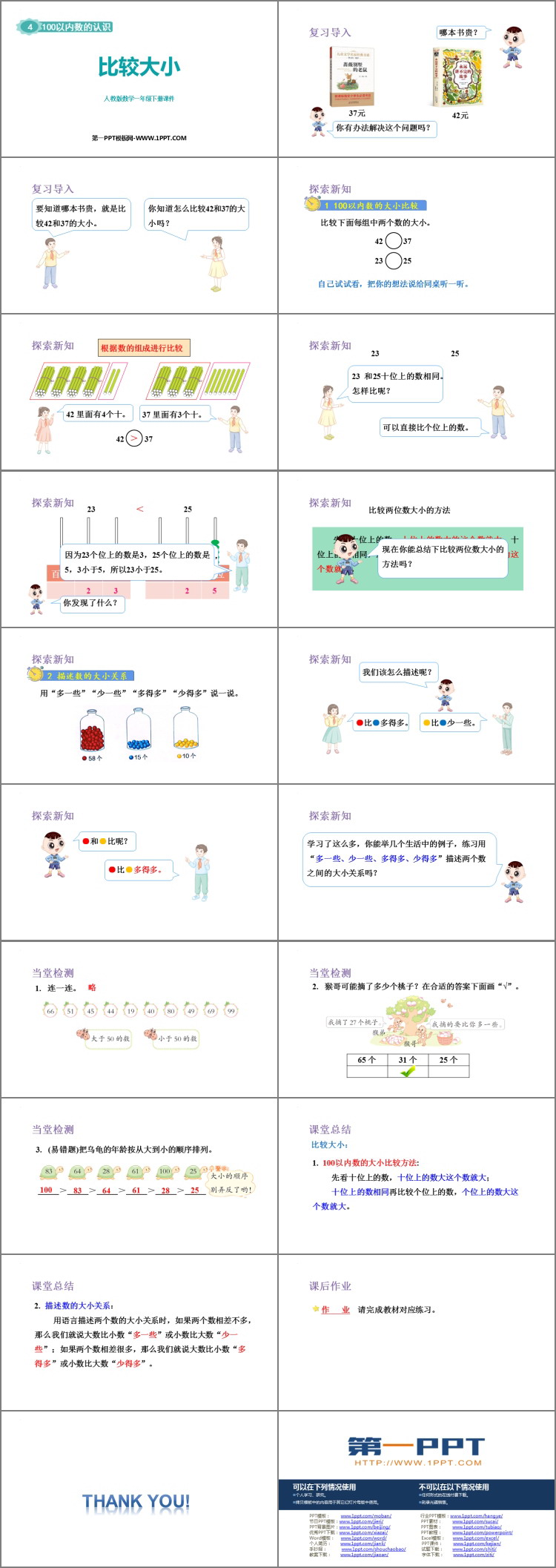 图片[2]-《比较大小》100以内数的认识PPT精品课件-第一PPT