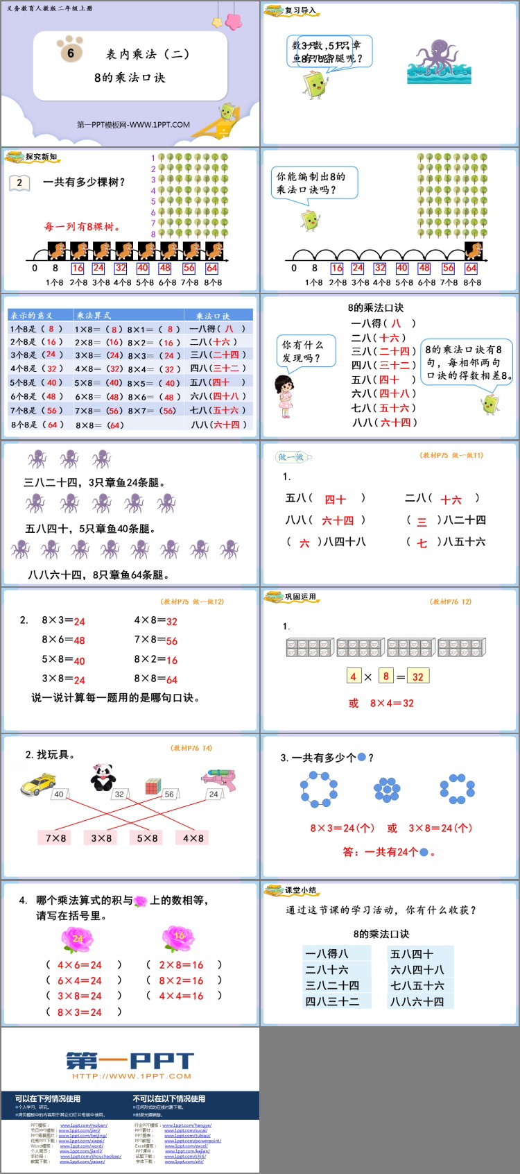 图片[2]-《8的乘法口诀》表内乘法PPT优秀课件-第一PPT